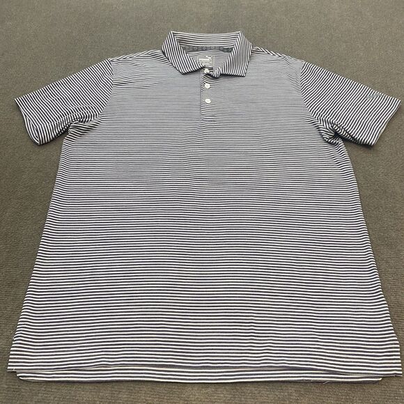Puma Other - Puma Polo Shirt Mens Size Medium Purple Striped Short Sleeve Casual Golfer